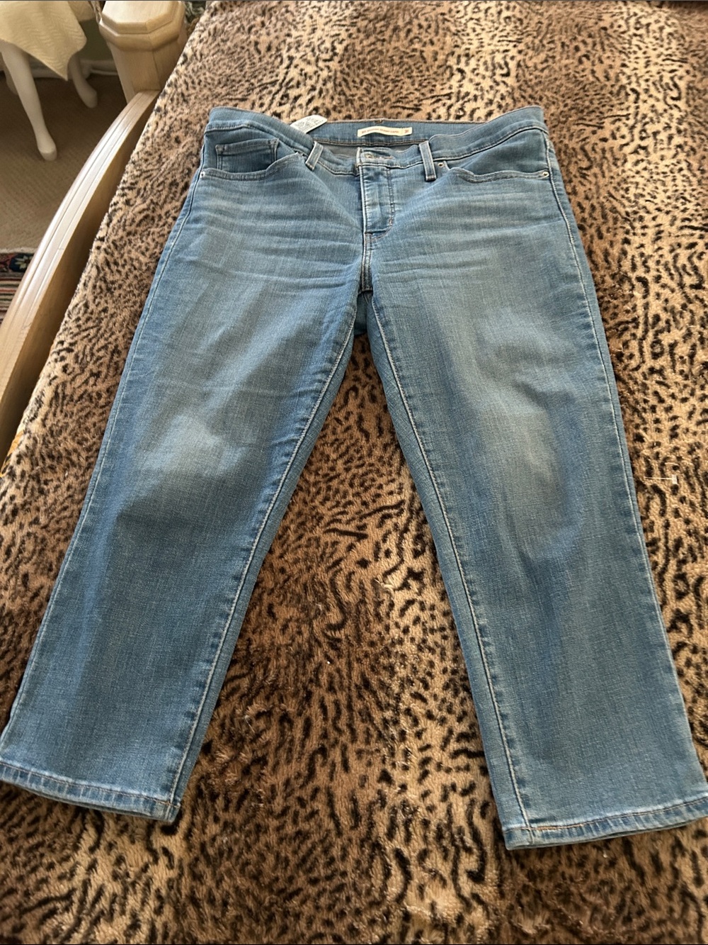Levi's Light Blue Cropped Straight Jeans